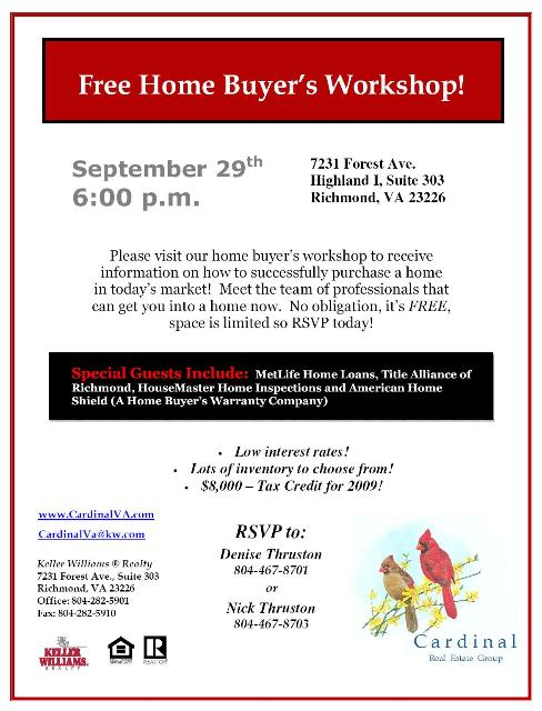 Sept 09 Home Buyer's Workshop