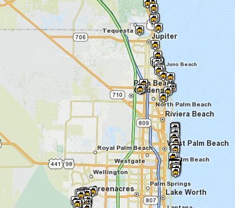 Search Palm Beach Area Properties by Map