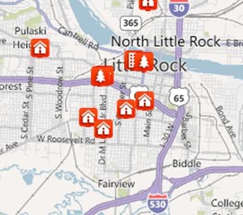 Search Little Rock Arkansas Properties by map