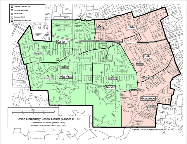 Cambrian neighborhood boundary map of San Jose