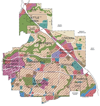 Map of the Briargate Master-Planned Community of Colorado Springs