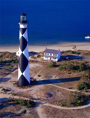 Overhead View of the Cape Look Out Lighthouse National Seashore
