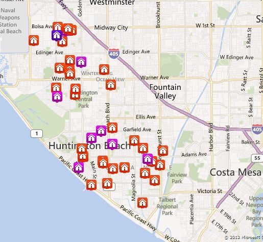 Huntington Beach map search